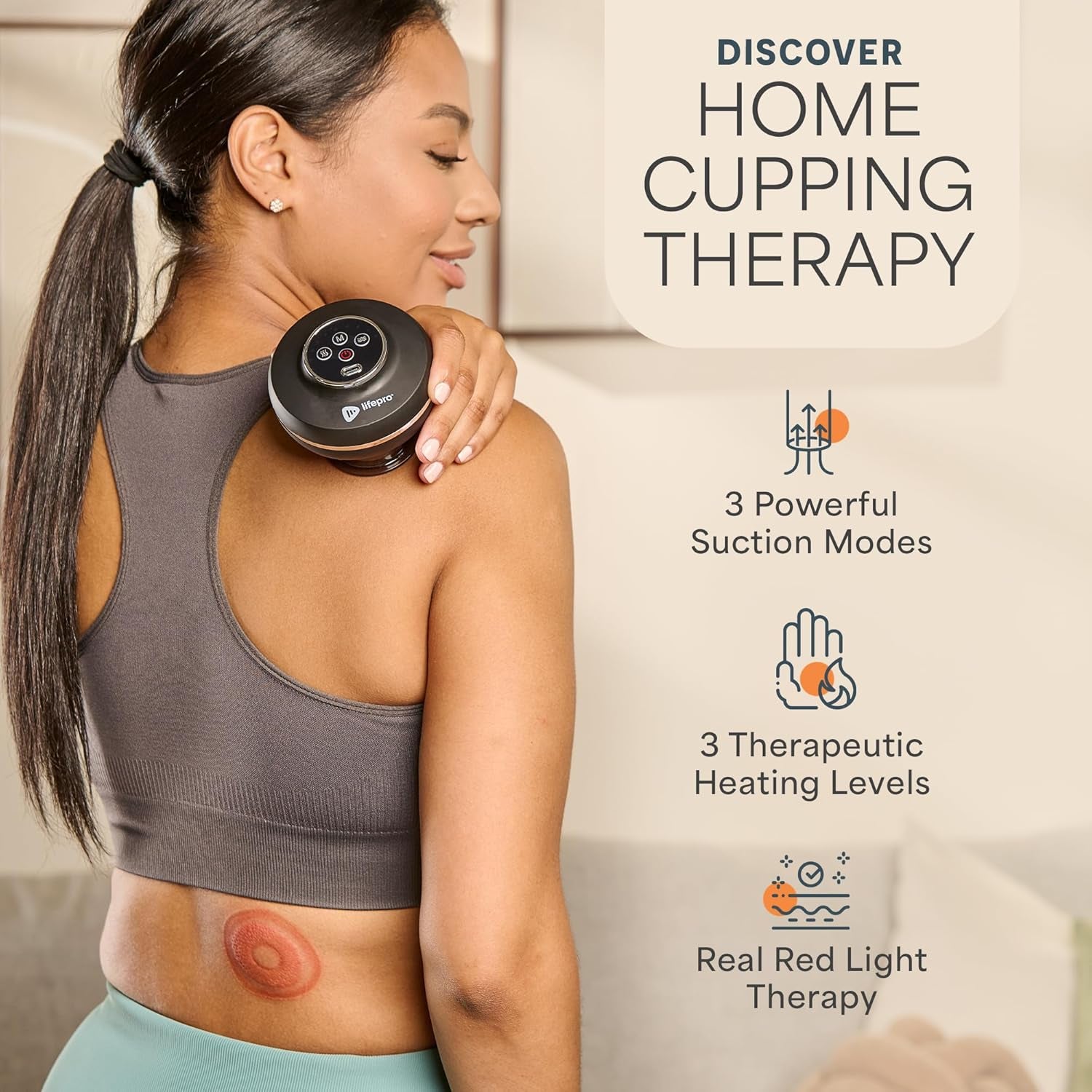 4-In-1 Smart Red Light Therapy Cupping Massager Set - Truly Portable Rechargeable Electric Cupping Therapy Device for Targeted Muscle Relief and Skin Firming